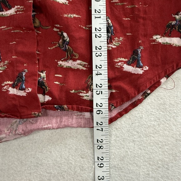 Vintage Five Star By Roper Western Shirt‎ Red Button Down Cowboy Shirt Large - Picture 4 of 5